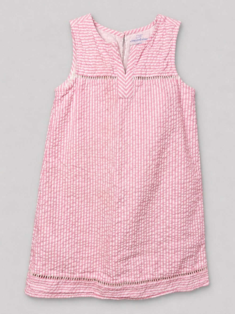 Vineyard vines Pink and white stripe Searsucker shift dress size 6